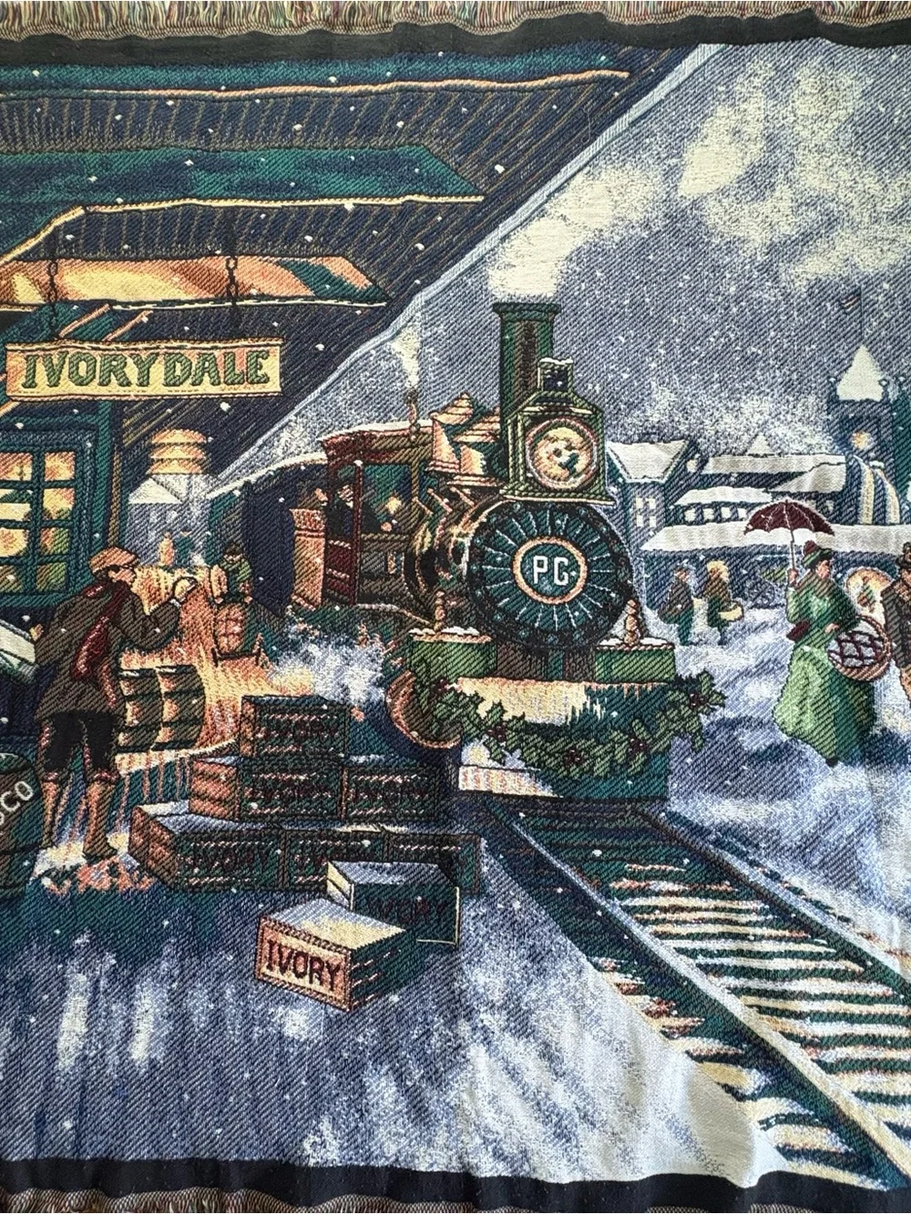 Tapestry Blanket Holiday Scene